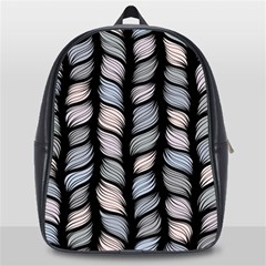 Seamless Pattern With Interweaving Braids School Bag (large) by Pakemis