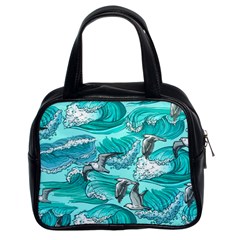 Sea-waves-seamless-pattern Classic Handbag (two Sides) by Pakemis