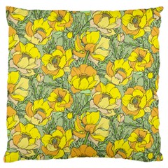 Seamless-pattern-with-graphic-spring-flowers Large Flano Cushion Case (one Side) by Pakemis