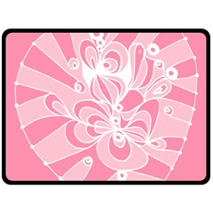 Pink Zendoodle Double Sided Fleece Blanket (large) by Mazipoodles