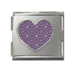 Kaleidoscope Plum Mega Link Heart Italian Charm (18mm) Front