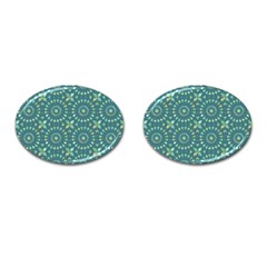 Kaleidoscope Hunter Green Cufflinks (oval) by Mazipoodles