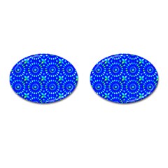 Kaleidoscope Royal Blue Cufflinks (oval) by Mazipoodles