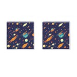 Space Galaxy Planet Universe Stars Night Fantasy Cufflinks (Square) Front(Pair)