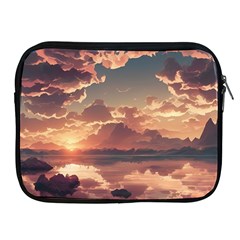 Sunset River Sky Clouds Nature Nostalgic Mountain Apple Ipad 2/3/4 Zipper Cases by Uceng