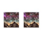 Mountain Space Galaxy Stars Universe Astronomy Cufflinks (Square) Front(Pair)