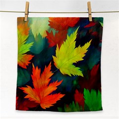 Leaves Foliage Autumn Nature Forest Fall Face Towel by Uceng