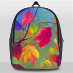 Leaves Foliage Autumn Branch Trees Nature Forest School Bag (Large) Front