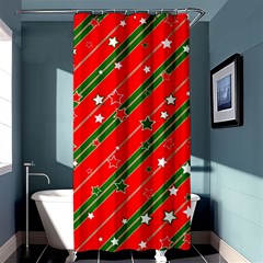 Christmas Paper Star Texture Shower Curtain 36  X 72  (stall)  by Uceng