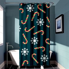 Christmas Seamless Pattern With Candies Snowflakes Shower Curtain 36  X 72  (stall)  by Uceng