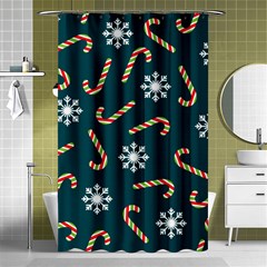 Christmas Seamless Pattern With Candies Snowflakes Shower Curtain 48  X 72  (small)  by Uceng