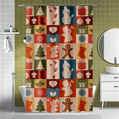 Cute Christmas Seamless Pattern Vector  - Shower Curtain 48  X 72  (small)  by Uceng