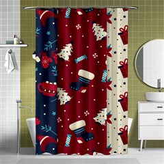 Flat Design Christmas Pattern Collection Art Shower Curtain 48  X 72  (small)  by Uceng