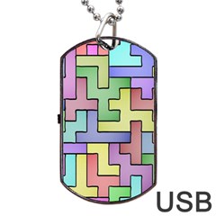 Colorful Stylish Design Dog Tag Usb Flash (two Sides) by gasi