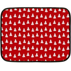 White Christmas Tree Red Double Sided Fleece Blanket (mini) by TetiBright