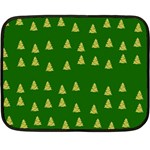 Green Christmas Trees Green Double Sided Fleece Blanket (Mini) 35 x27  Blanket Front