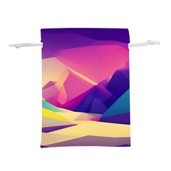 Abstract Geometric Landscape Art 3d Render Lightweight Drawstring Pouch (m) by Pakemis