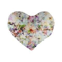 Dirt Puzzle Scrap Book Background Standard 16  Premium Flano Heart Shape Cushions by Ravend