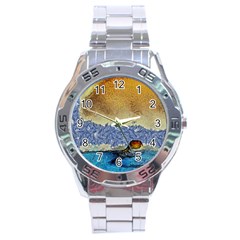 Abstract Painting Art Texture Stainless Steel Analogue Watch by Ravend