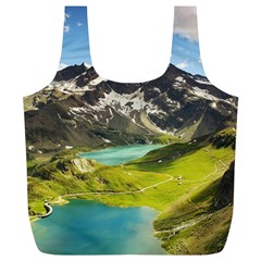 Aerial View Of Mountain And Body Of Water Full Print Recycle Bag (xl) by danenraven