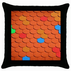 Roof Roofing Tiles  Throw Pillow Case (black) by artworkshop