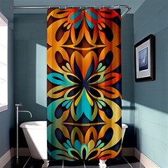 Orange, Turquoise And Blue Pattern  Shower Curtain 36  X 72  (stall)  by Sobalvarro