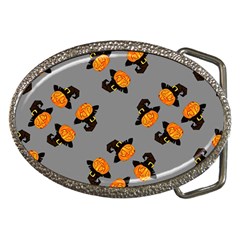 Pumpkin Heads With Hat Gray Belt Buckles by TetiBright