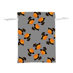 Pumpkin Heads With Hat Gray Lightweight Drawstring Pouch (m) by TetiBright