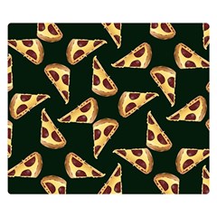 Pizza Slices Pattern Green One Side Premium Plush Fleece Blanket (small) by TetiBright