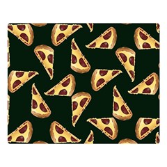 Pizza Slices Pattern Green One Side Premium Plush Fleece Blanket (large) by TetiBright