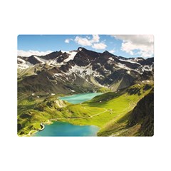 Aerial View Of Mountain And Body Of Water One Side Premium Plush Fleece Blanket (mini) by danenraven