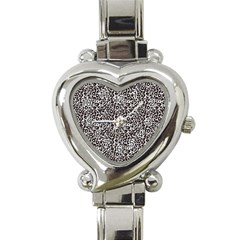 Black Cheetah Skin Heart Italian Charm Watch by Sparkle