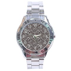 Black Cheetah Skin Stainless Steel Analogue Watch by Sparkle