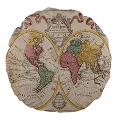 Mapa Mundi 1775 Large 18  Premium Round Cushions by ConteMonfrey