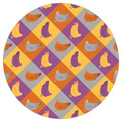 Chickens Pixel Pattern - Version 1b Round Trivet by wagnerps