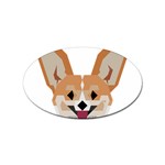 Cardigan Corgi face Sticker (Oval) Front