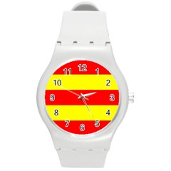 Aust Agder Flag Round Plastic Sport Watch (m) by tony4urban