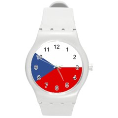 Czech Republic Round Plastic Sport Watch (m) by tony4urban