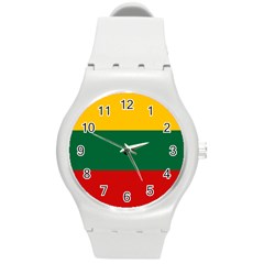 Lithuania Round Plastic Sport Watch (m) by tony4urban