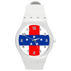 Netherlands Antilles Round Plastic Sport Watch (m) by tony4urban