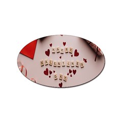 Valentine Gift Box Sticker Oval (10 Pack) by artworkshop