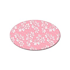 Texture With White Flowers Sticker (oval) by artworkshop