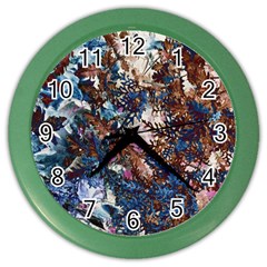 Brown Leaves Color Wall Clock by DinkovaArt