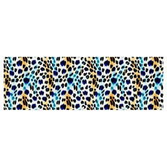 Blue Beige Leopard Banner And Sign 12  X 4  by DinkovaArt