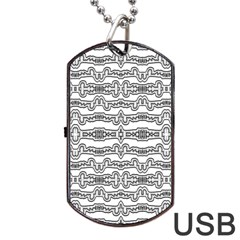 Black And White Tribal Print Pattern Dog Tag Usb Flash (one Side) by dflcprintsclothing