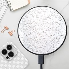 Plaster Background Floral Pattern Wireless Fast Charger(black) by artworkshop