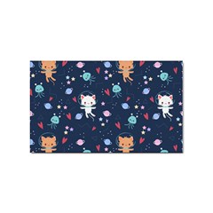 Cute-astronaut-cat-with-star-galaxy-elements-seamless-pattern Sticker Rectangular (100 Pack) by Vaneshart