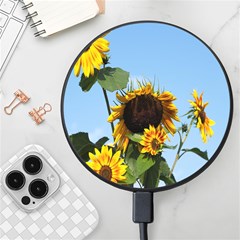 Sunflower Flower Yellow Wireless Fast Charger(black) by artworkshop