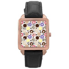 Donuts! Rose Gold Leather Watch  by fructosebat