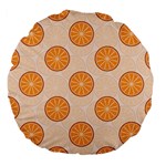 Orange Slices! Large 18  Premium Flano Round Cushions Front